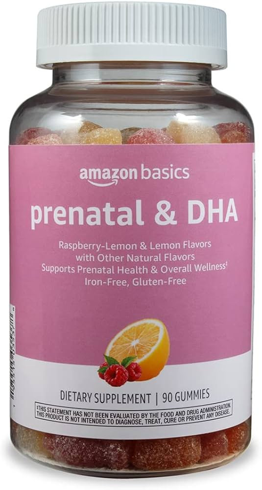 Amazon Basics Prenatal & DHA Gummy, Rasberry & Lemon Flavor, 90 Count (Previously Solimo) | Amazon (US)