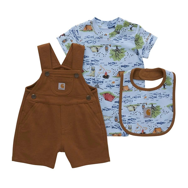 Carhartt Baby Camping Bib, Onesie, and Shortalls Set Baby 18 mo. | Scheels