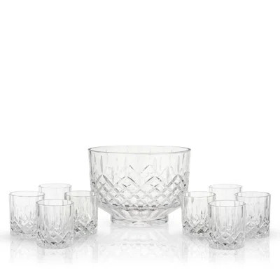 Admiral Crystal Punch Bowl and Tumbler Set | Wayfair North America