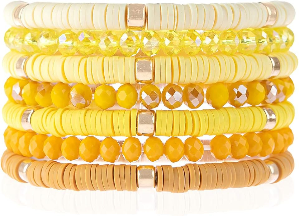 RIAH FASHION Bohemian Multi-Layer Beaded Stacking Statement Bracelets - Versatile Strand Stretch ... | Amazon (US)