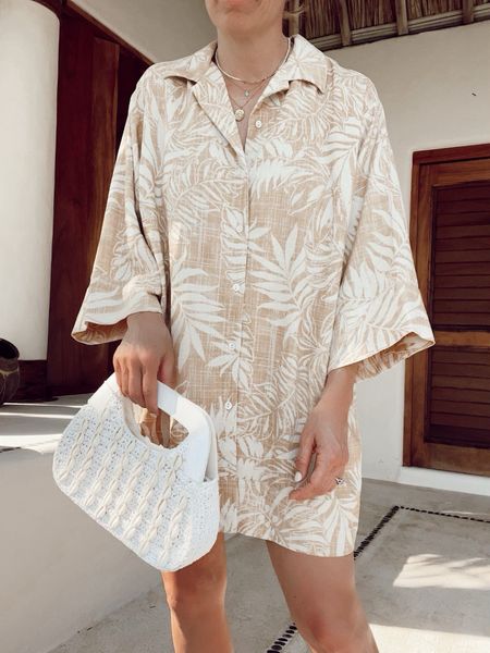 Palm print tshirt dress under $100, size small
Vacation outfit 

#LTKFindsUnder100 #LTKStyleTip