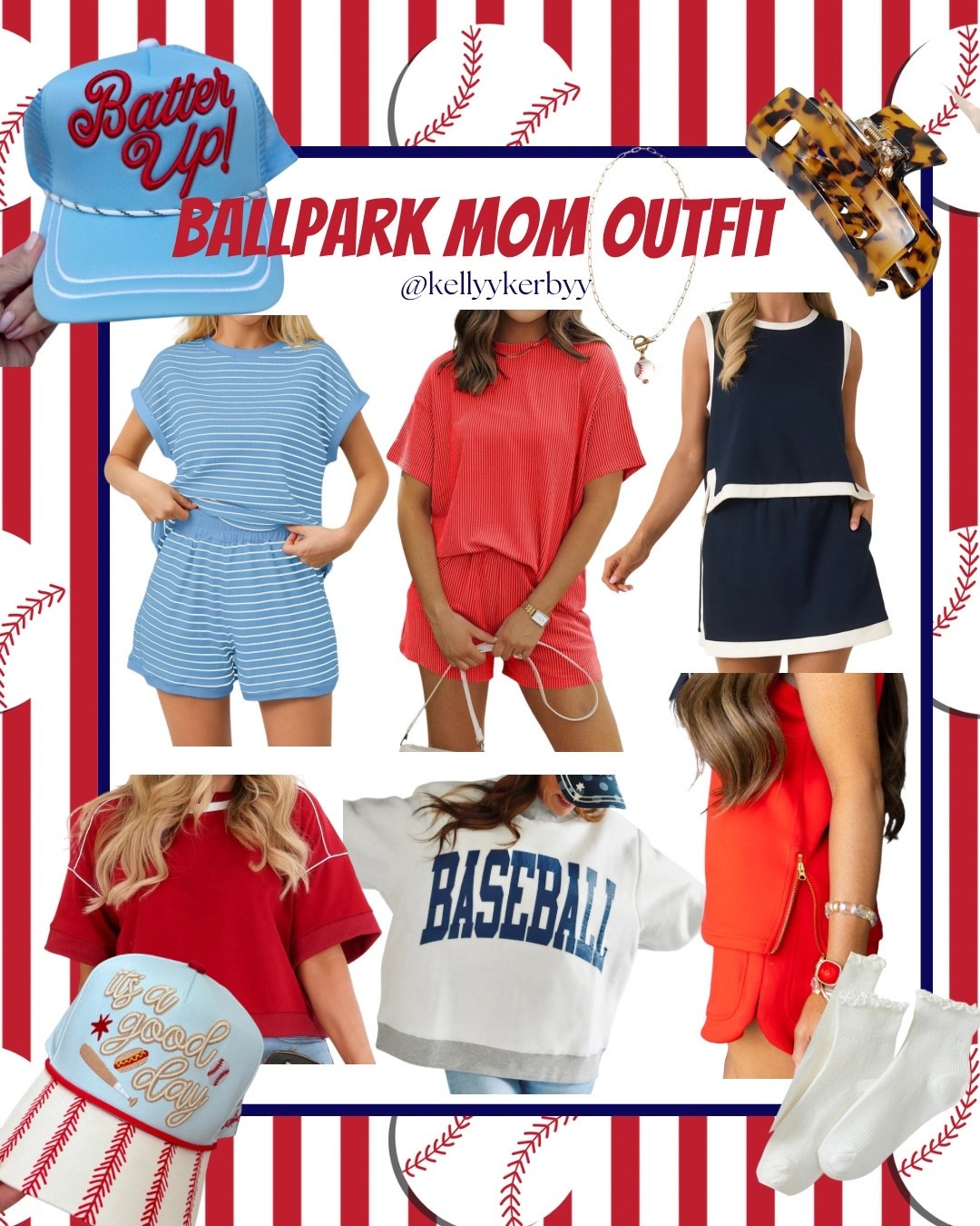Outfit inspiration for those days at the ballpark!! 🤍🤍⚾️⚾️🌭🌭