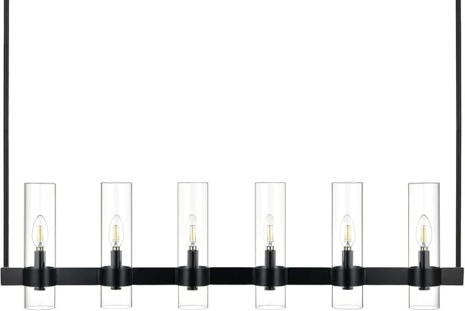 Linea di Liara Teramo Black Kitchen Island Lighting - Modern Farmhouse Rectangle Dining Room Ligh... | Amazon (US)