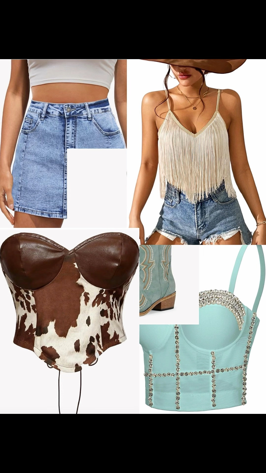 Obsessed is an understatement 🤠✨
This country concert look is giving EVERYTHING.

The fringe? YES.
The lace? Even better.
The cowhide? Say less.

It’s the kind of outfit that makes you want to grab your boots, turn up the music, and giddyup all night long 🖤🔥

Perfect for concerts, girls’ nights, or anytime you wanna feel a little extra western-chic.

#ltkstyle #ltkfestival #countryconcertoutfit #westernstyle #amazonfashion

#LTKgrwm #LTKootd #LTKFestival