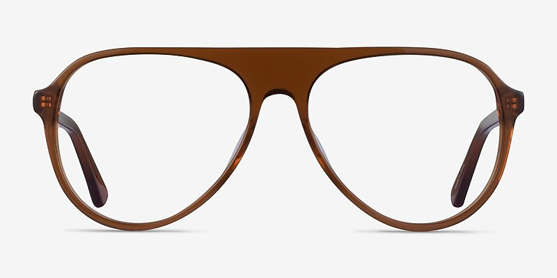 Percussive Aviator Clear Brown Full Rim Eyeglasses | Eyebuydirect | EyeBuyDirect.com