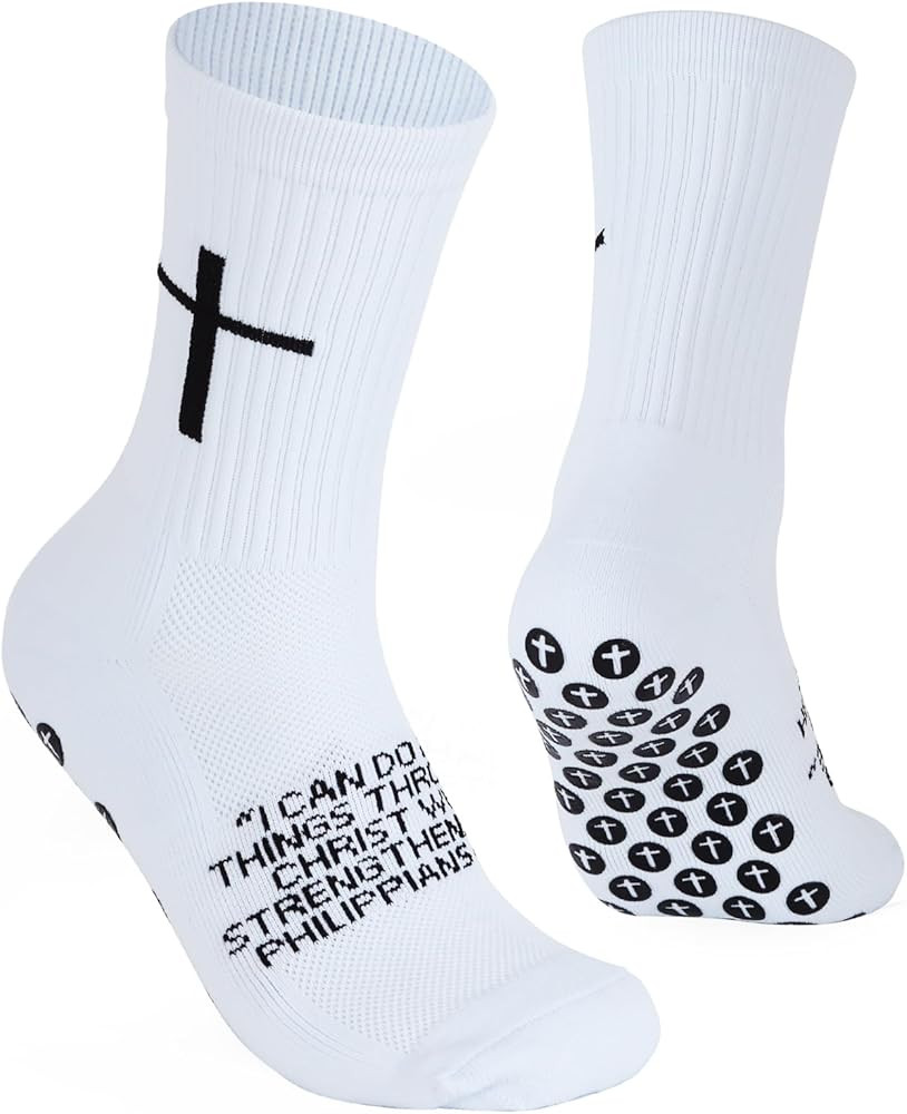 Cross Grip Soccer Socks - Anti-Slip Grips Sports Sock with Bible for US 6-13 | Amazon (US)