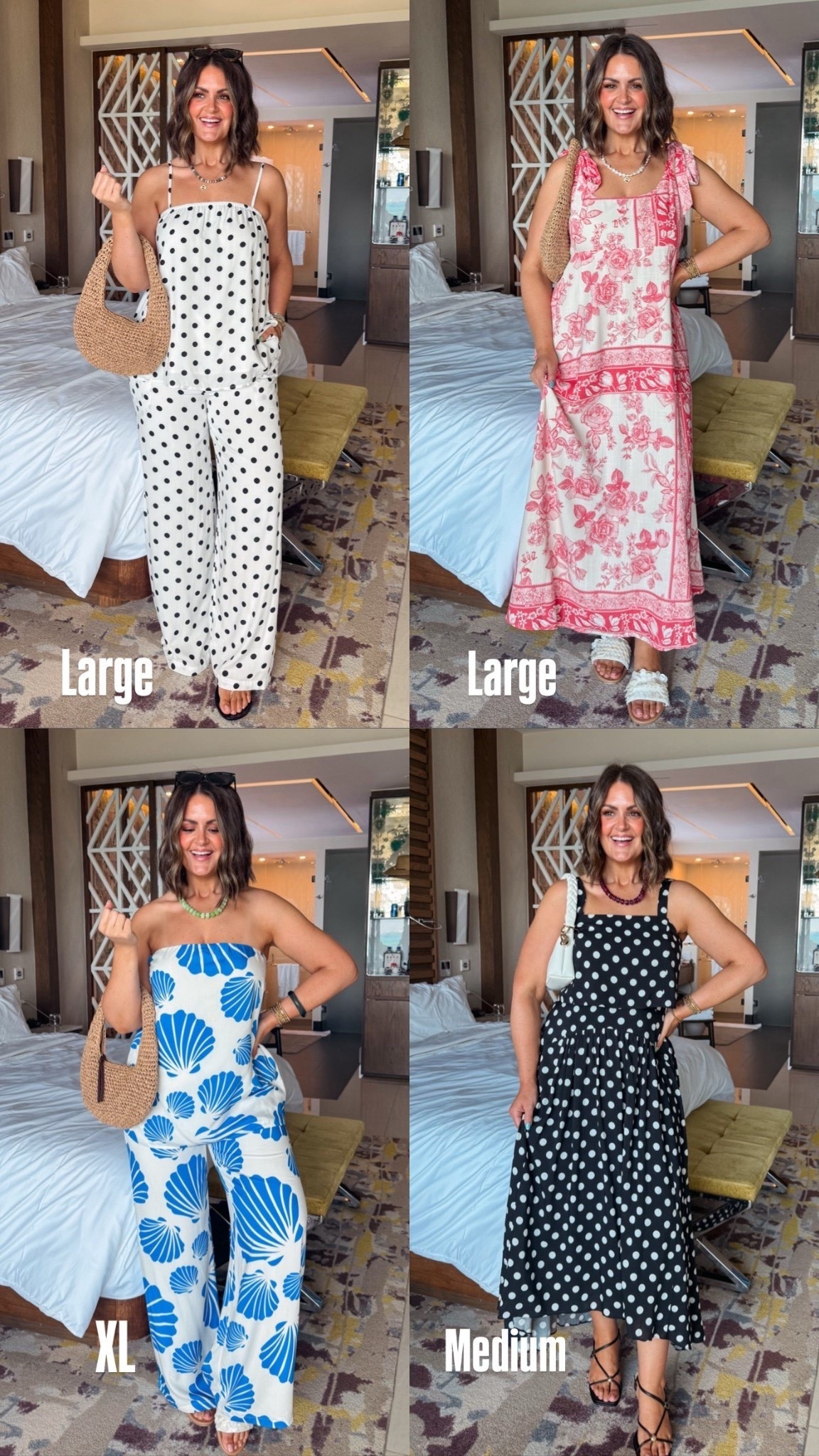 10/10 vacation looks from Petal and Pup🫶🏻
Use code: ITSCOURTNEY20 to save sitewide ✨🦋

Polka dot set, large
Dress, large
Blue and white shell set, XL
Black skirt set, medium 
**the cute woven bag is also linked, and my code works on it too! SO good 👏🏻

#petalandpuppartner, spring outfits, size 12, midsize, spring outfit, vacation outfit, spring break, Mother’s Day outfit, graduation party dress, matching set, wide leg pants


#LTKSeasonal #LTKPetite #LTKootd