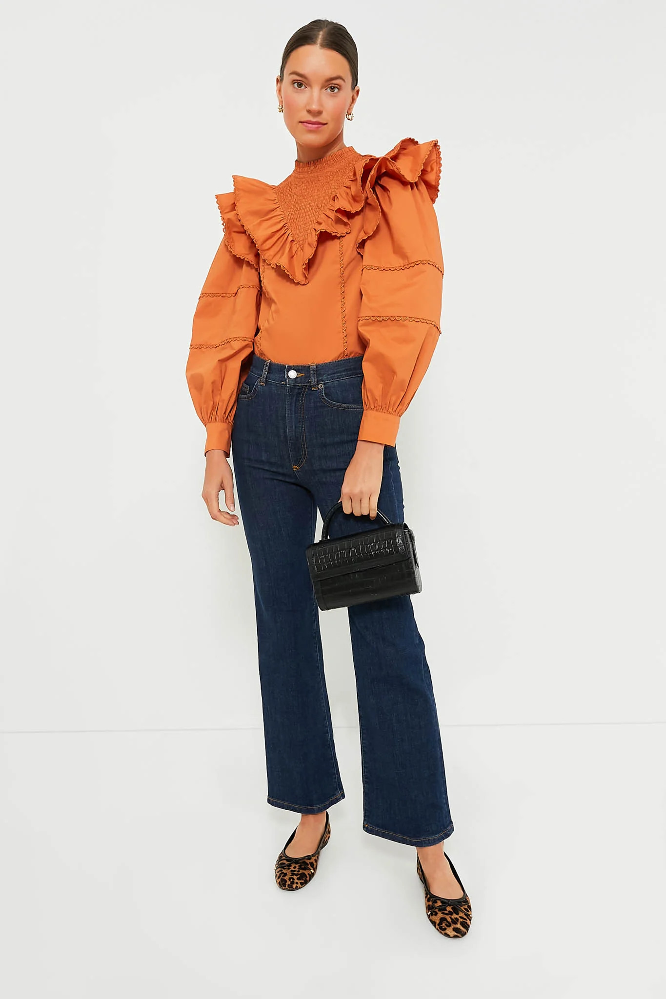 Persimmon Ruffle Parker Blouse | Tuckernuck (US)