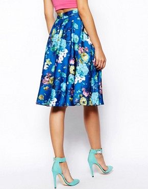 ASOS Floral Midi Skirt In Scuba | Asos AU
