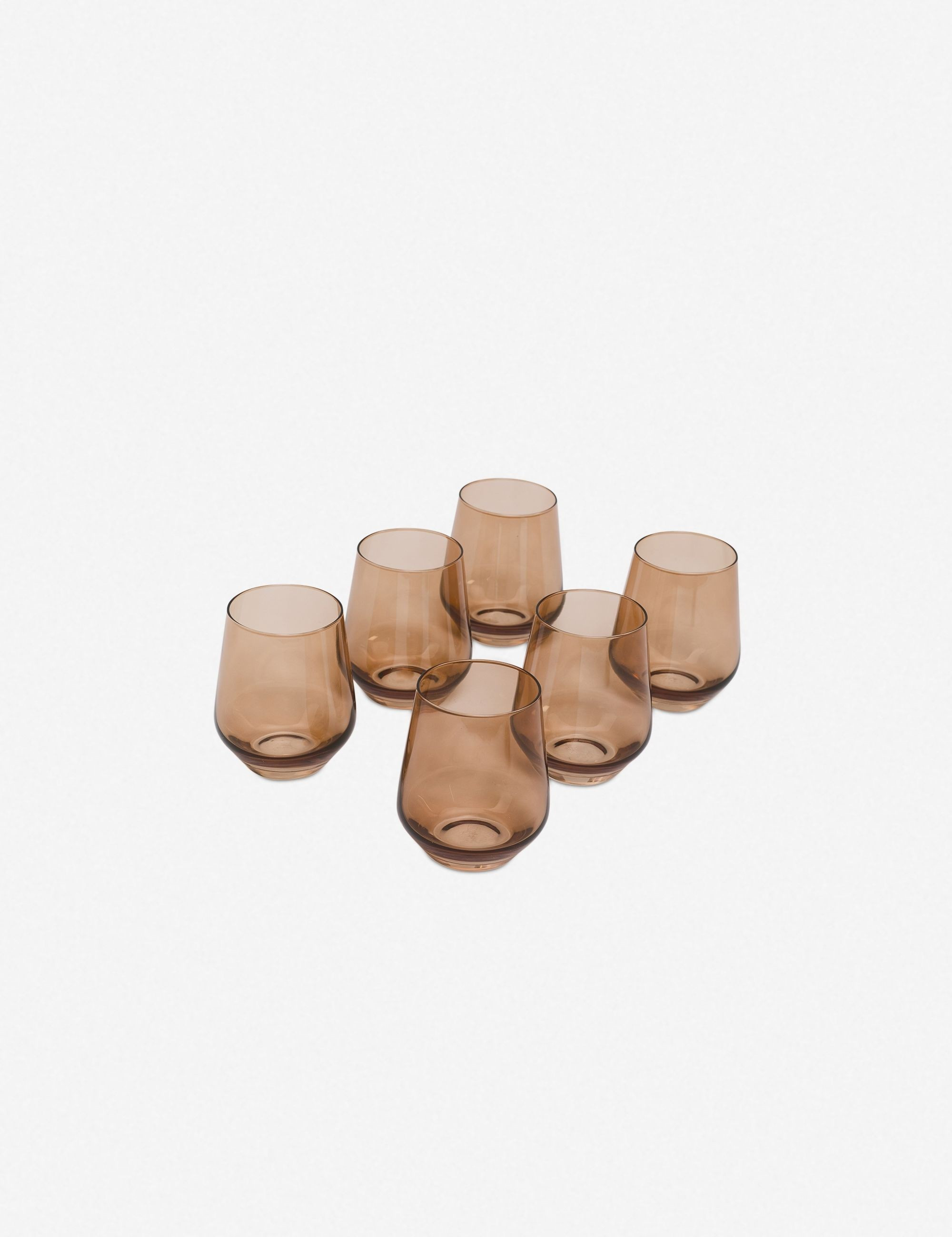 Estelle Stemless Wine Glass, Smoke (Set of 6) | Lulu and Georgia 