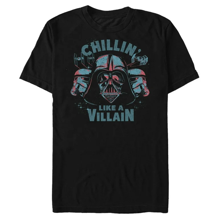 Men's Star Wars Darth Vader Chillin' Like a Villain  Graphic Tee Black X Large | Walmart (US)