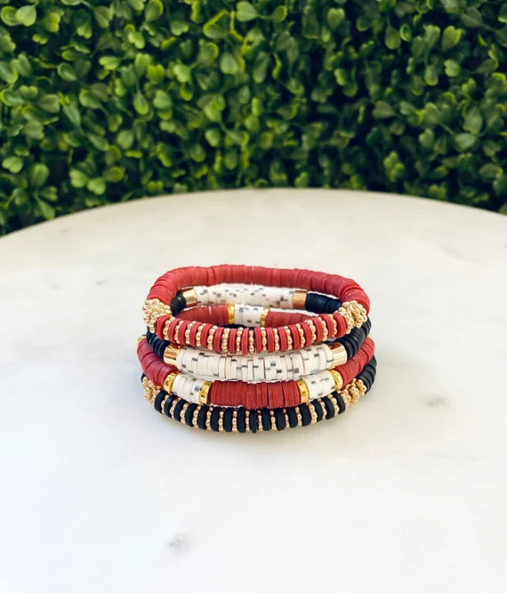 Crimson Red Black White Dalmatian & Goldgame Dayfootball - Etsy | Etsy (US)