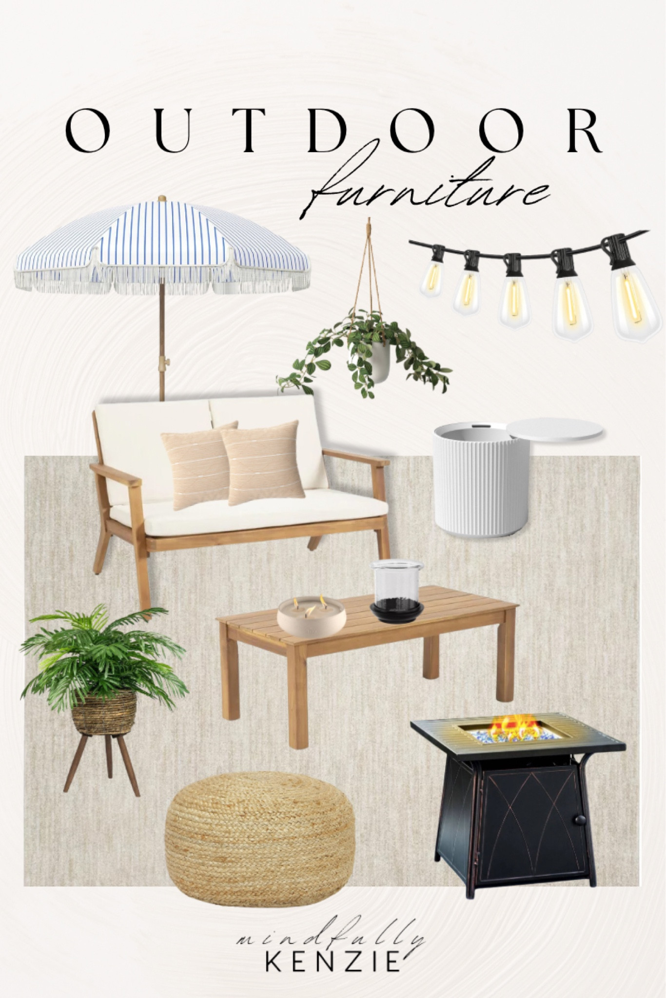 Outdoor Patio Furniture

Outdoor furniture  cozy patio  outdoor patio umbrella  outdoor string lights  fire table  hanging artificial plant  citronella candle  outdoor decor  outdoor pillows  summer home style

#LTKSeasonal #LTKFamily #LTKHome