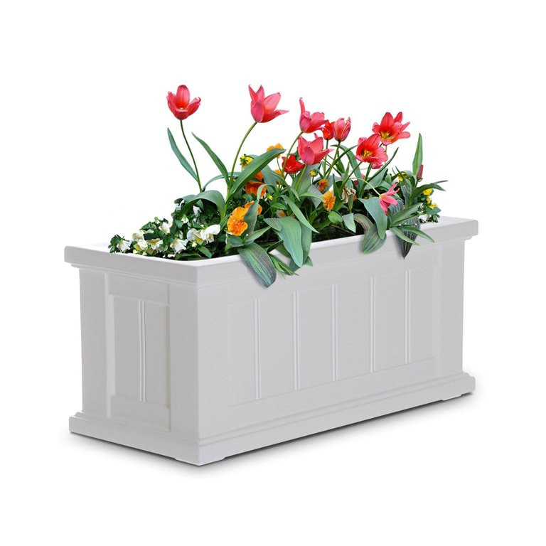 Mayne Cape Cod Patio Planter 24x11 - White | Walmart (US)