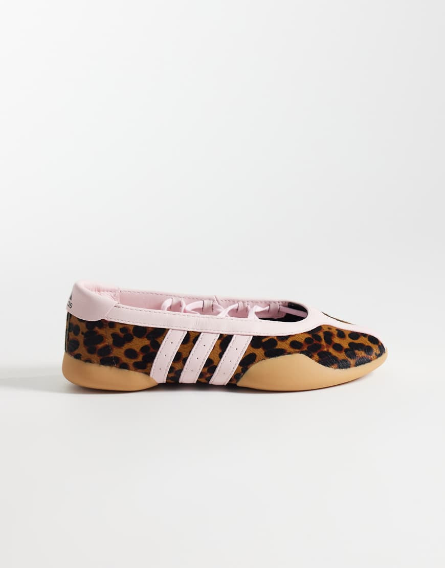 adidas Originals Taekwondo Mei ballet flats with pink details in leopard print-Multi | ASOS (Global)