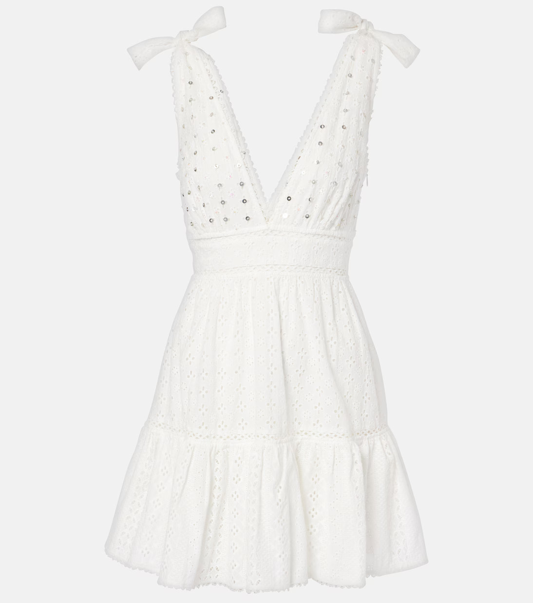 Cara broderie anglaise cotton minidress | Mytheresa (UK)