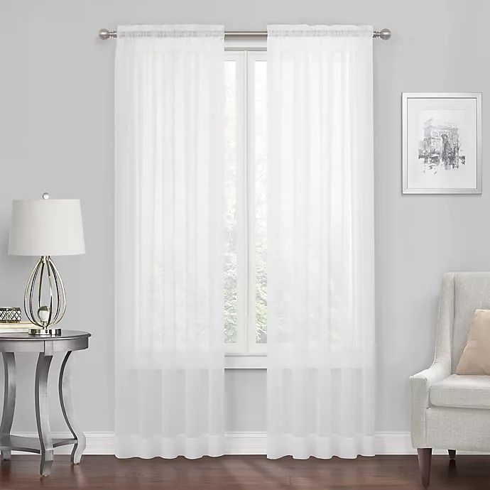 Voile Sheer Rod Pocket Window Curtain Panel | Bed Bath & Beyond | Bed Bath & Beyond