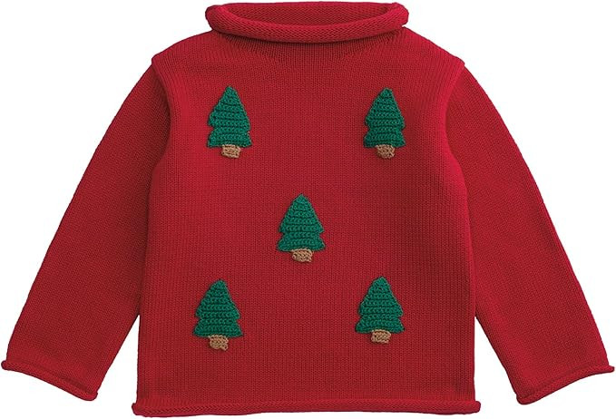 Mud Pie Boys Kids Christmas Crochet Tree Rollneck Sweater | Amazon (US)