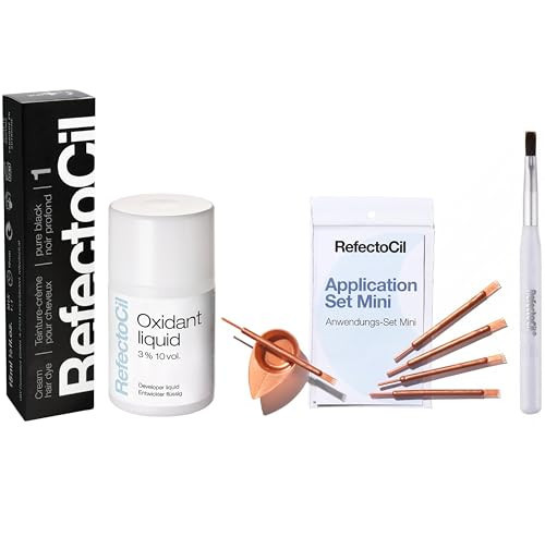 RefectoCil Black (#1) Hair Tinting Kit Includes Cream Hair Dye + Application Set & Mixing Dish | Amazon (US)