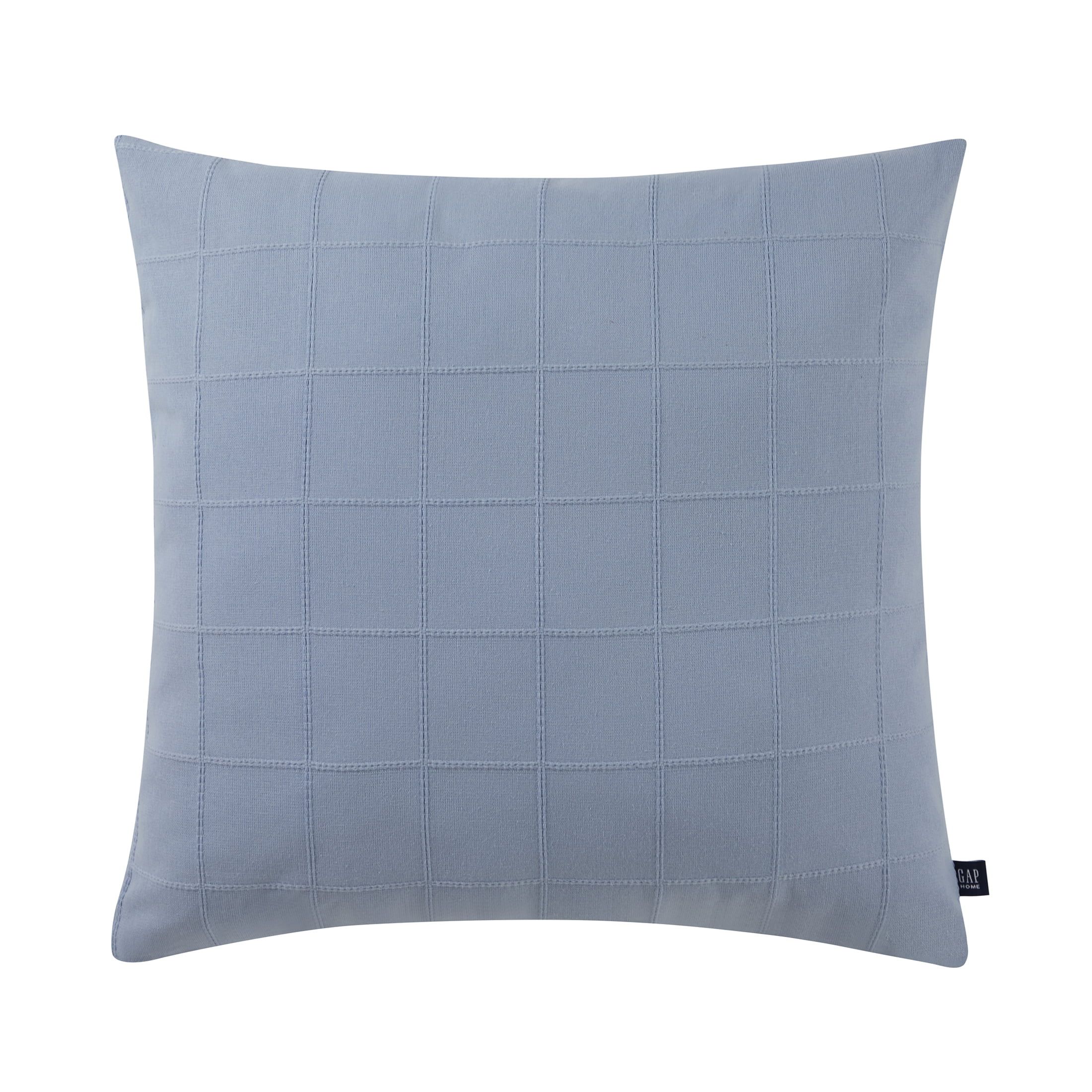 Gap HomeGap Home 100% Organic Cotton Stitched Check Decorative Pillow Blue 22" x 22"USD$18.44(4.4... | Walmart (US)