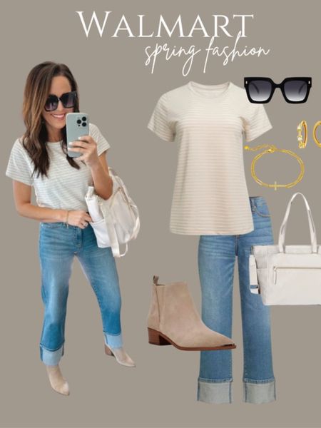 @walmart Spring Fashion Finds! These basic tees are such a closet staple and only $6! I grabbed both the striped ones and you can style them so many ways. Also loving this $18 travel carry on bag! It has so many compartments for organizing all the things for your trip! 

#walmartpartner
#walmartfashion
#walmart

#LTKmidsize #LTKfindsunder50 #LTKsalealert
