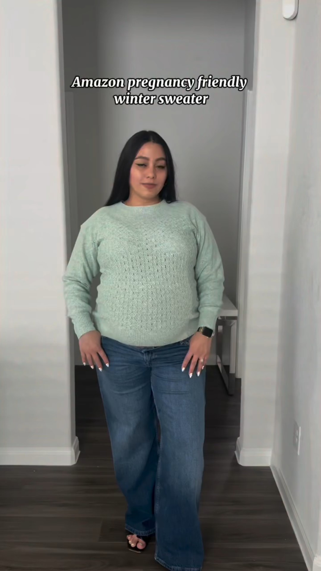 Cozy, comfy, and bump-approved 🤍 This lightweight knit sweater is the perfect pregnancy-friendly find, soft, breathable, and roomy enough to grow with you without feeling tight. Wearing it at 8 months pregnant and it fits amazing 

From Amazon stores:

@blencotofficial @blencot_us @evalessofficial 

Linked on my TLK and Amazon storefront.

#evaless #blencot #evalessofficial #blencotofficial