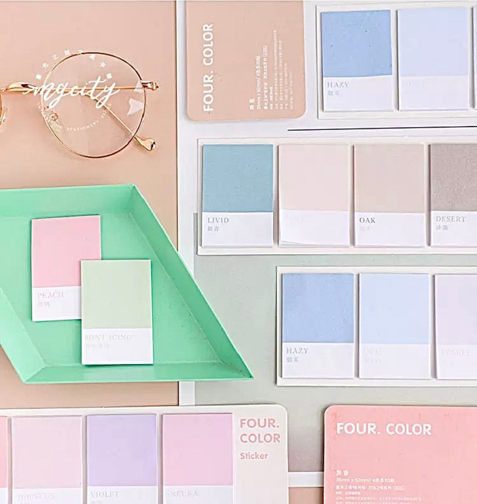 Pantone Sticky Note Set - Colour Palette Memo Pad - Pastel Index Tabs - Journal Paper - Scrap Pap... | Etsy (US)