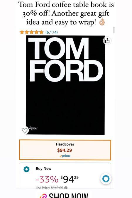 Tom Ford coffee table book on sale on Amazon! Quick shipping and easy to wrap. This makes a great gift for a home decor lover! 

#LTKGiftGuide #LTKhome #LTKsalealert