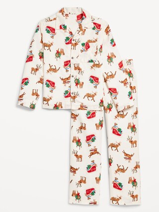 Gender-Neutral Printed Button-Front Pajama Set for Kids | Old Navy (US)