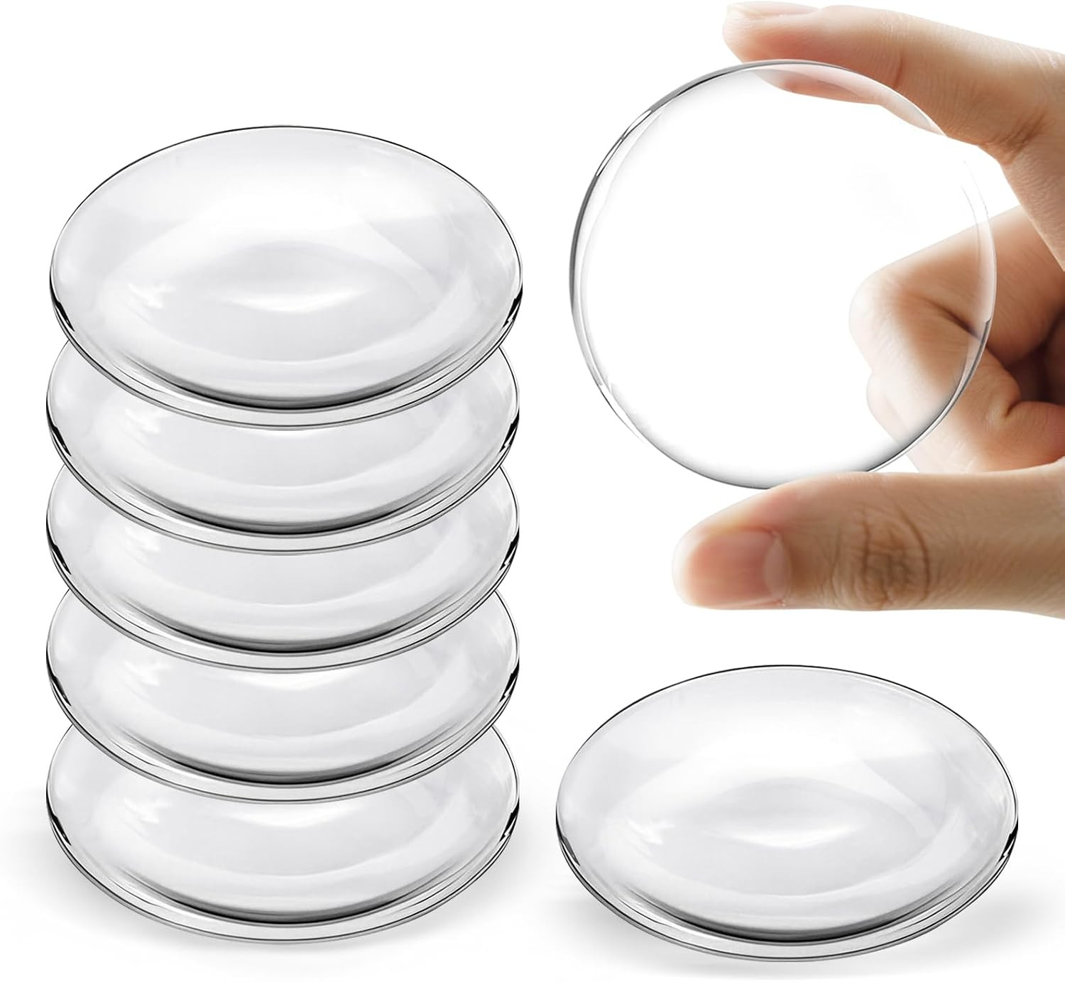 JZWBLILY Door Stoppers for Wall, Door Knob Wall Protector 2" (6-Pack), Self Adhesive Door Bumpers for Walls, Shock Absorbent Door Handle Stopper, Protects Every Wall Surface, Clear | Amazon (US)