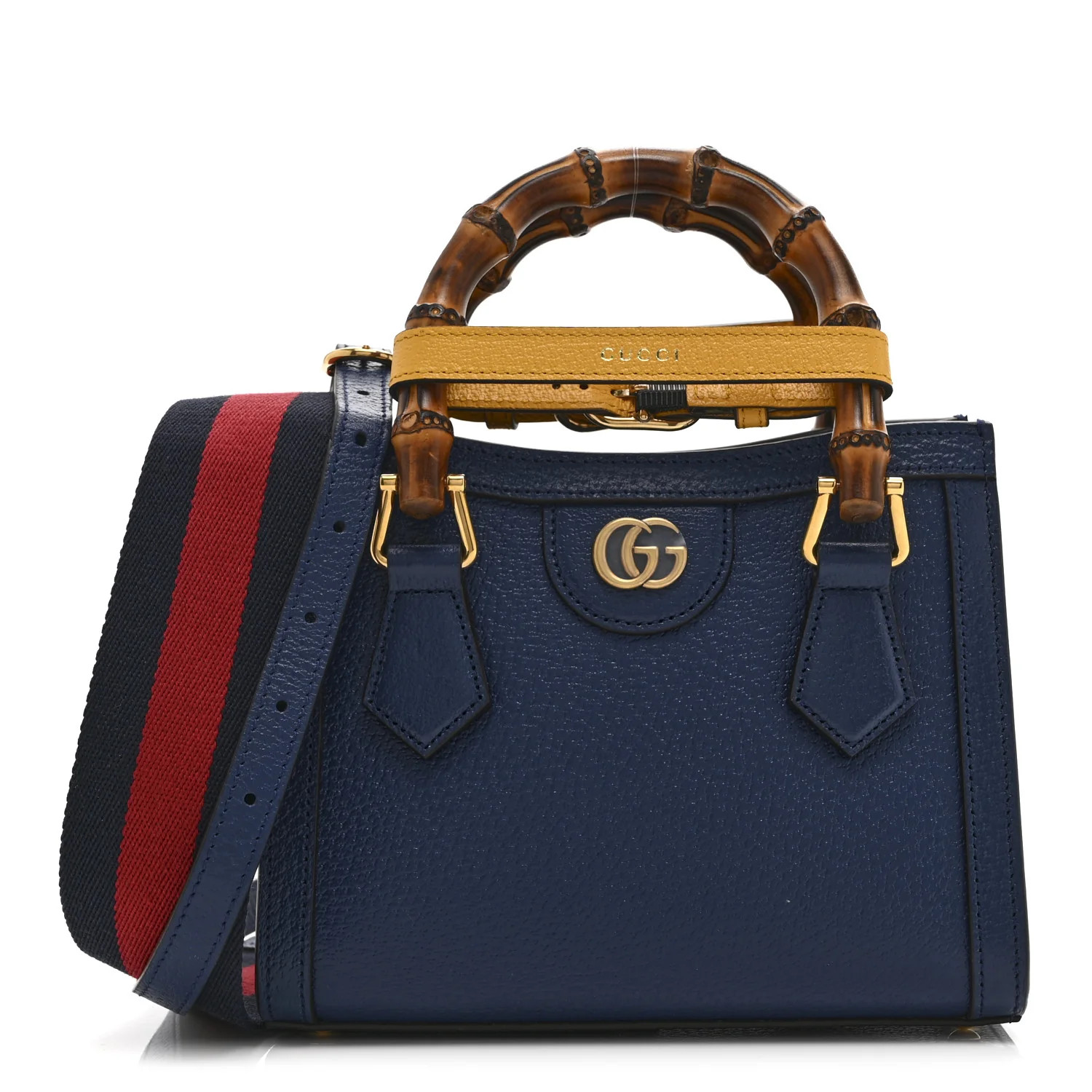 Gucci Textured Dollar Calfskin Web Mini Diana Tote Bag Royal Crop 1858483 | FASHIONPHILE (US)