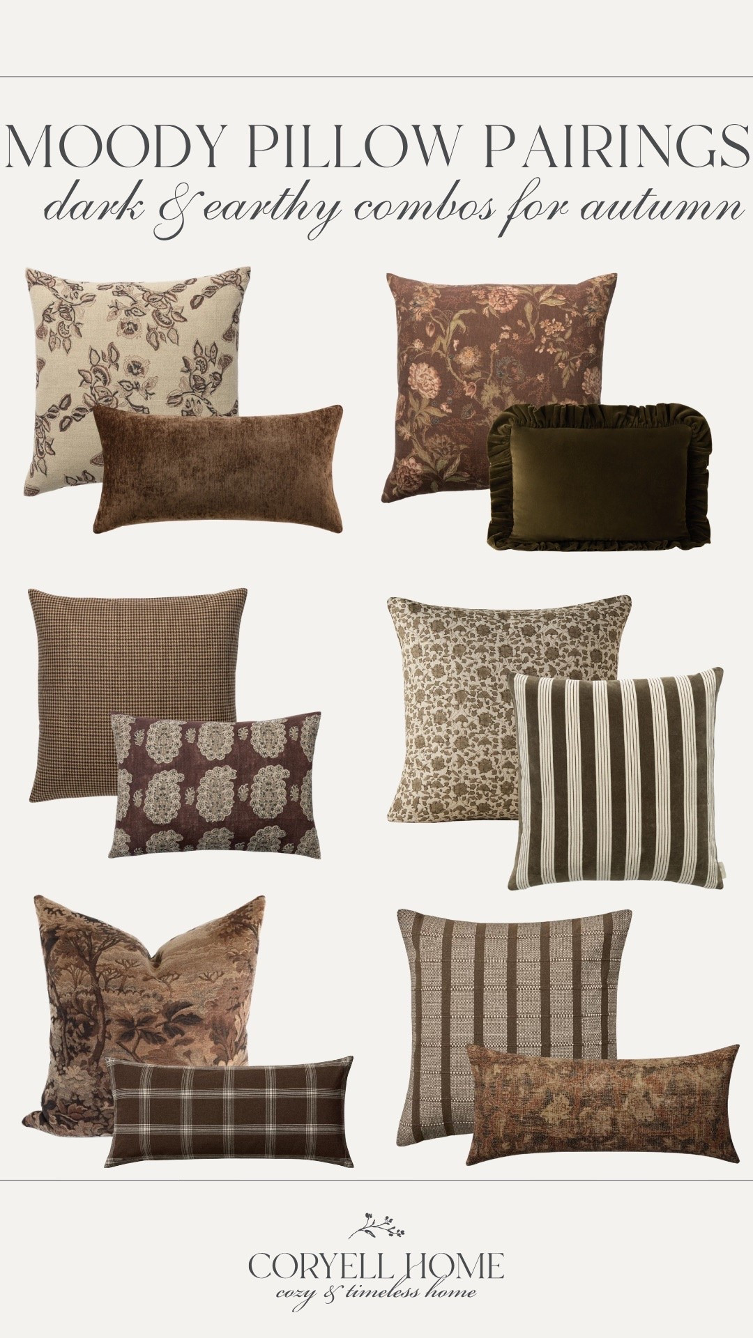 Moody pillow pairings for the autumn into winter season 🤎🍂 Love these dark & earthy colors. Perfect for a living room or bedroom refresh for the cozy season

#LTKHome #LTKSeasonal