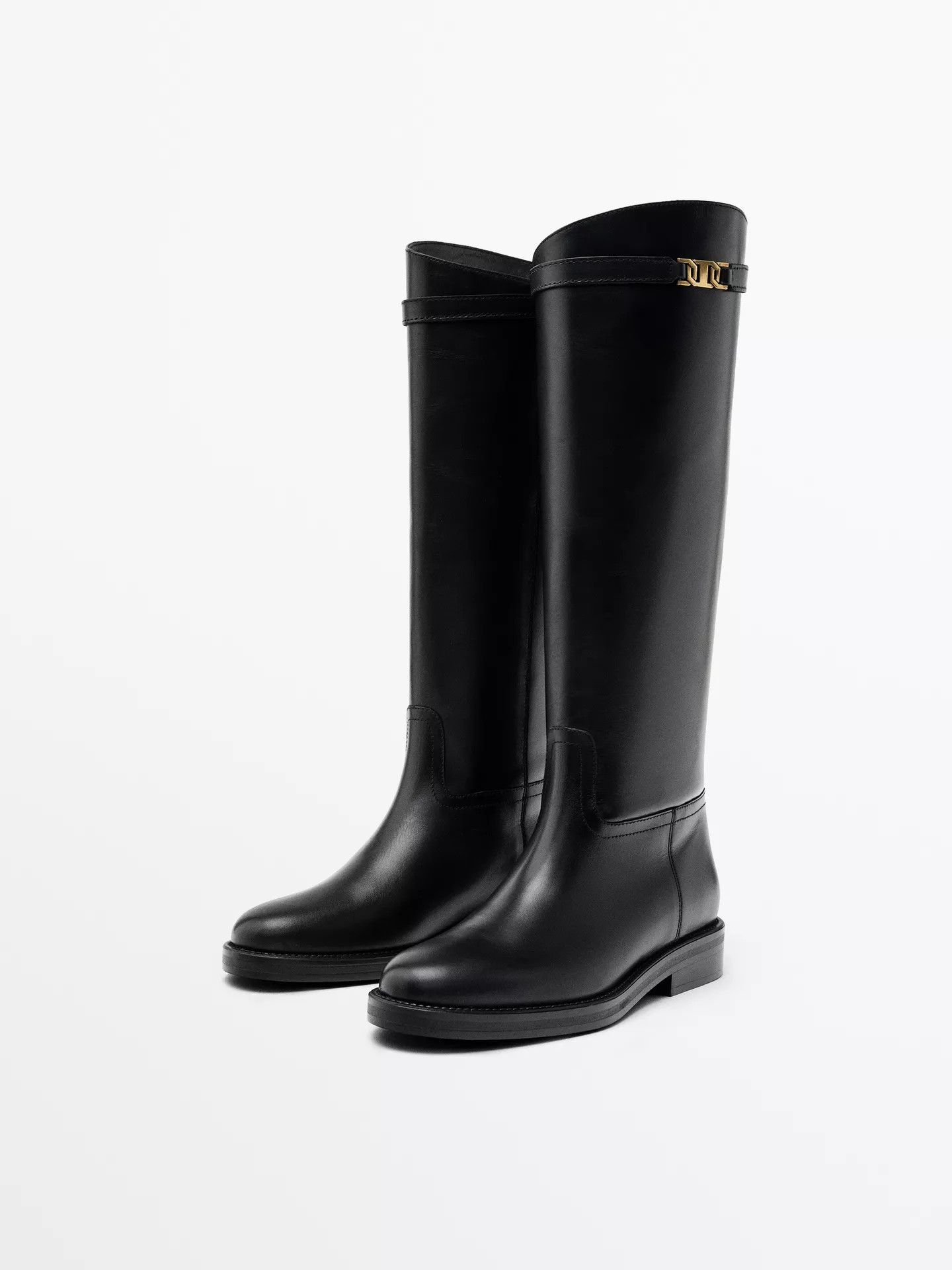 Lederstiefel im Reiterlook | Massimo Dutti DE