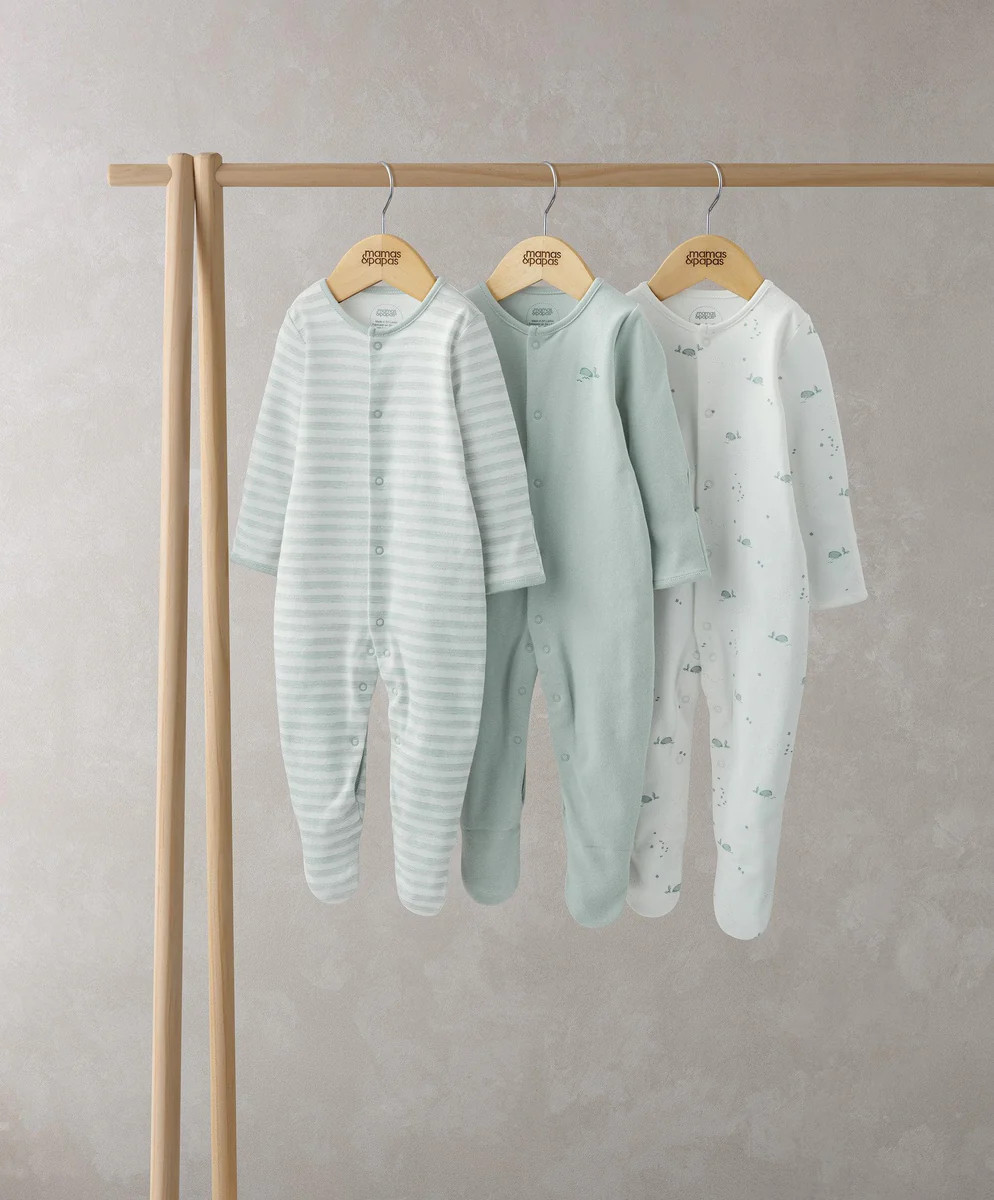 Whale Sleepsuits (Set of 3) | Mamas & Papas