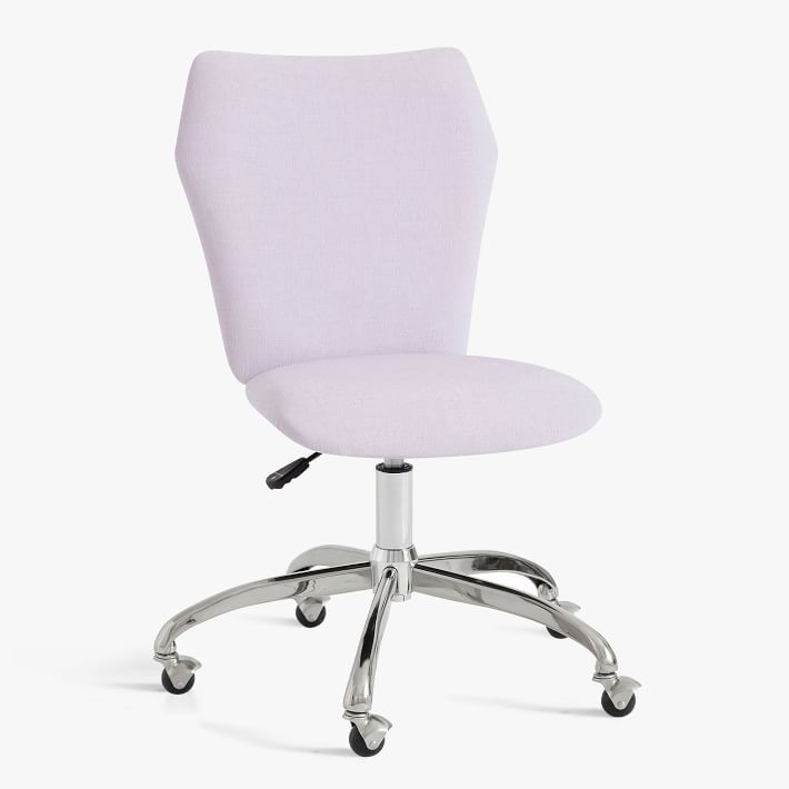 Airgo Swivel Desk Chair, Chenille Plain Weave Washed Lilac | Pottery Barn Teen