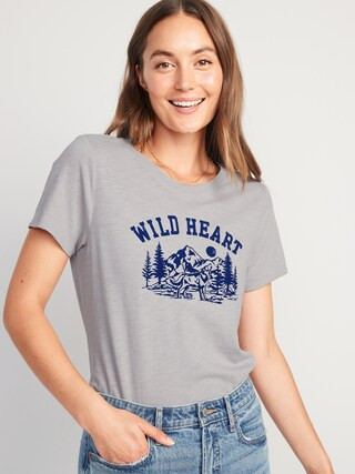 EveryWear Slub-Knit Holiday Graphic T-Shirt for Women | Old Navy (US)