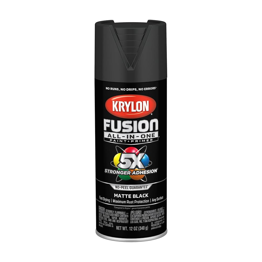 Krylon Fusion All-In-One Adhesive Spray Paint for Indoor/Outdoor Use, 12 oz, Black | Amazon (US)