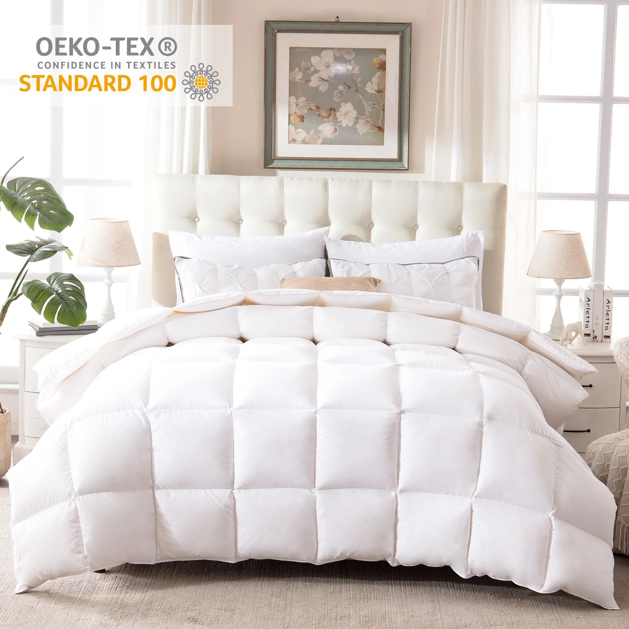 WhatsBedding Down Comforter Feather Duvet Insert Cotton Summer Cool White Goose Duck Down Comfort... | Walmart (US)