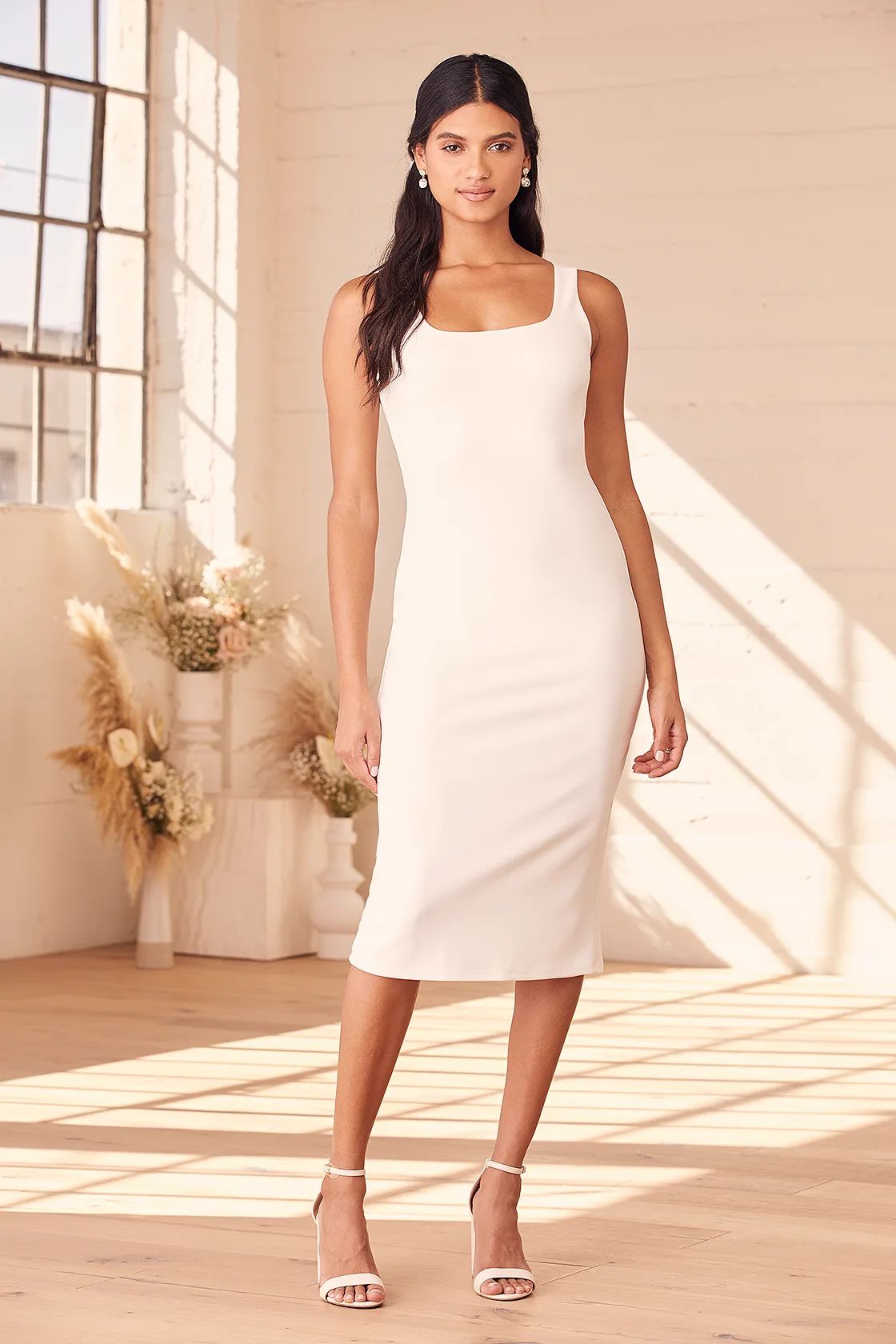 Number One Stunner White Bodycon Midi Dress | Lulus (US)
