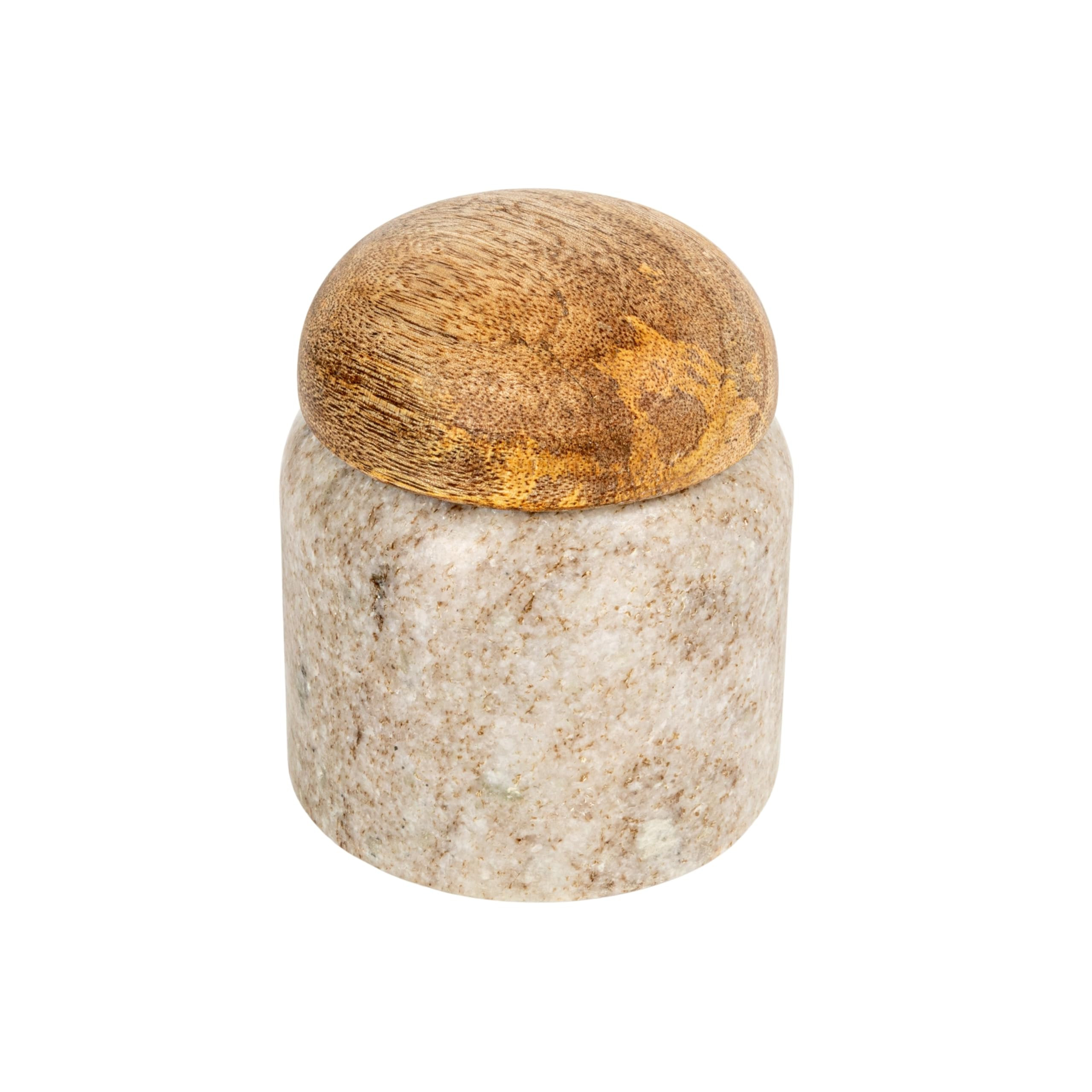 Creative Co-Op Unique Marble and Mango Wood Pinch Pot Canister with Lid, Vary Slightly in Color a... | Amazon (CA)