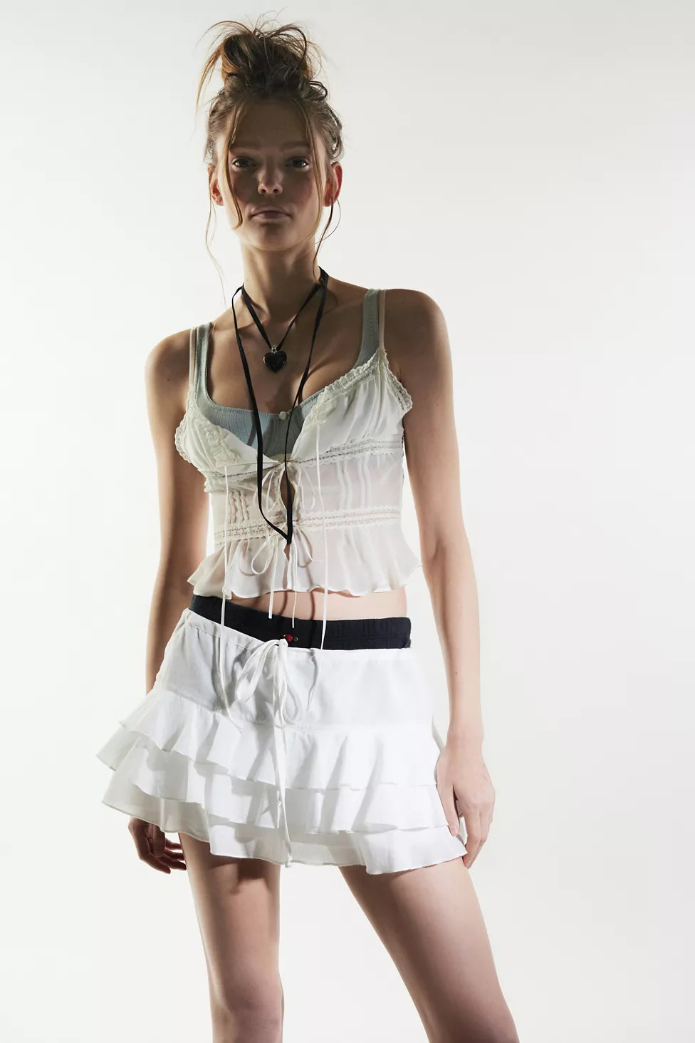 UO Kara Ruffle Micro Mini Skirt | Urban Outfitters (US and RoW)