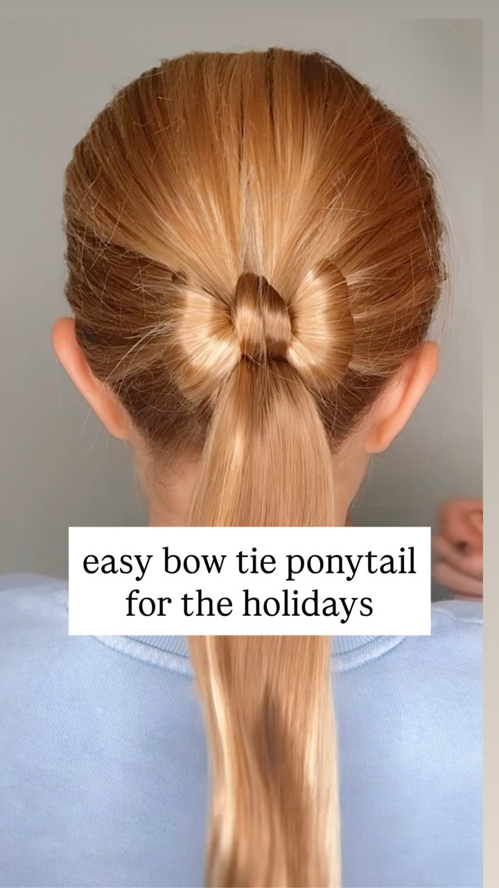 BOW TIE PONYTAIL FOR THE HOLIDAYS 🎀 Here’s one of my favorite hairstyles for the holiday season! I’m sharing my favorite hair products, too! PS - I promise this is an easy one! 

#LTKStyleTip #LTKHoliday