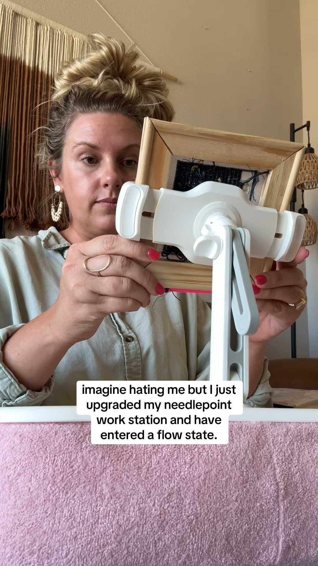 Perfect for holding my needlepoint setup while stitching on the couch or in bed. Makes long crafting sessions way more comfortable without straining my wrists. 

 #LTKdayinmylife #LTKmorningroutine #LTKHome