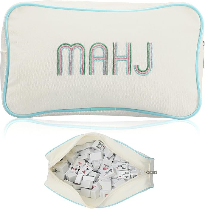 Empty Mahjong Bag Thickened American Mahjong Tiles Bag with Zipper Storage Pouch for Board Game P... | Amazon (US)
