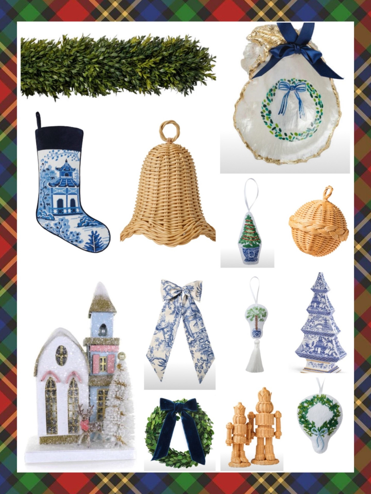 🎄 Coastal Christmas Chic with Cailini Coastal 🎁
Blending timeless blue & white chinoiserie with natural rattan and preserved greenery creates the dreamiest Grandmillennial holiday look! 💙 From wicker nutcrackers to oyster shell ornaments and boxwood wreaths tied with navy velvet bows — every detail feels classic, coastal, and collected. Perfect for anyone who loves preppy holiday décor with a Southern twist!

🕯️ Featured favorites:
✨ Wicker Nutcracker – Natural
🪞 Boxwood Wreath Gilded Oyster Shell Ornament
💙 Preserved Boxwood Wreath with Navy Bow
🔔 Rattan Sleigh Bells (Set of 2)
🎀 Blue & White Toile Oversized Bow
🏡 Petite Chapel of Cheer
🎄 Chinoiserie Christmas Tree
🧦 Chinoiserie Pagoda Needlepoint Stocking
🌿 Boxwood Faux Garland

These heirloom-quality pieces bring elevated tradition and coastal charm to your home this Christmas season. Whether you’re styling your mantel, entryway, or dining table — Cailini Coastal makes it effortlessly elegant.

📸 Shop my holiday favorites below and deck the halls in blue, white, and rattan delight!

⸻


coastal Christmas décor, Cailini Coastal holiday, blue and white Christmas, chinoiserie holiday decor, rattan Christmas decorations, boxwood wreath with navy bow, wicker nutcracker, oyster shell ornament, grandmillennial Christmas, Southern holiday style, preppy Christmas decor, holiday home inspiration


#LTKHoliday #LTKHome #LTKFindsUnder50

#LTKHoliday #LTKHome #LTKGiftGuide
