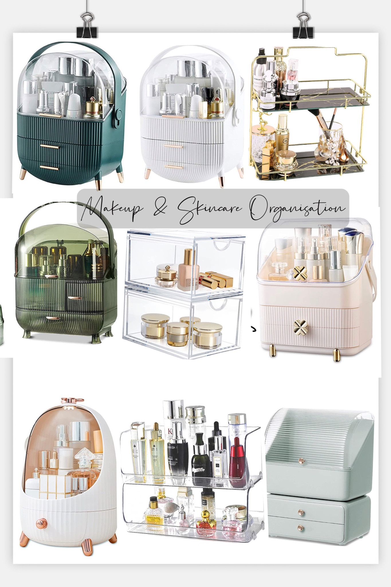 Makeup and skincare Organisation ideas 

Makeup Perfume Organizer Shelf, Cosmetic Storage Corner Shelf with Removable Glass Tray, Wire Vanity Organizer Rack for Dresser, Countertop, Bathroom and More

#LTKbeauty #LTKhome