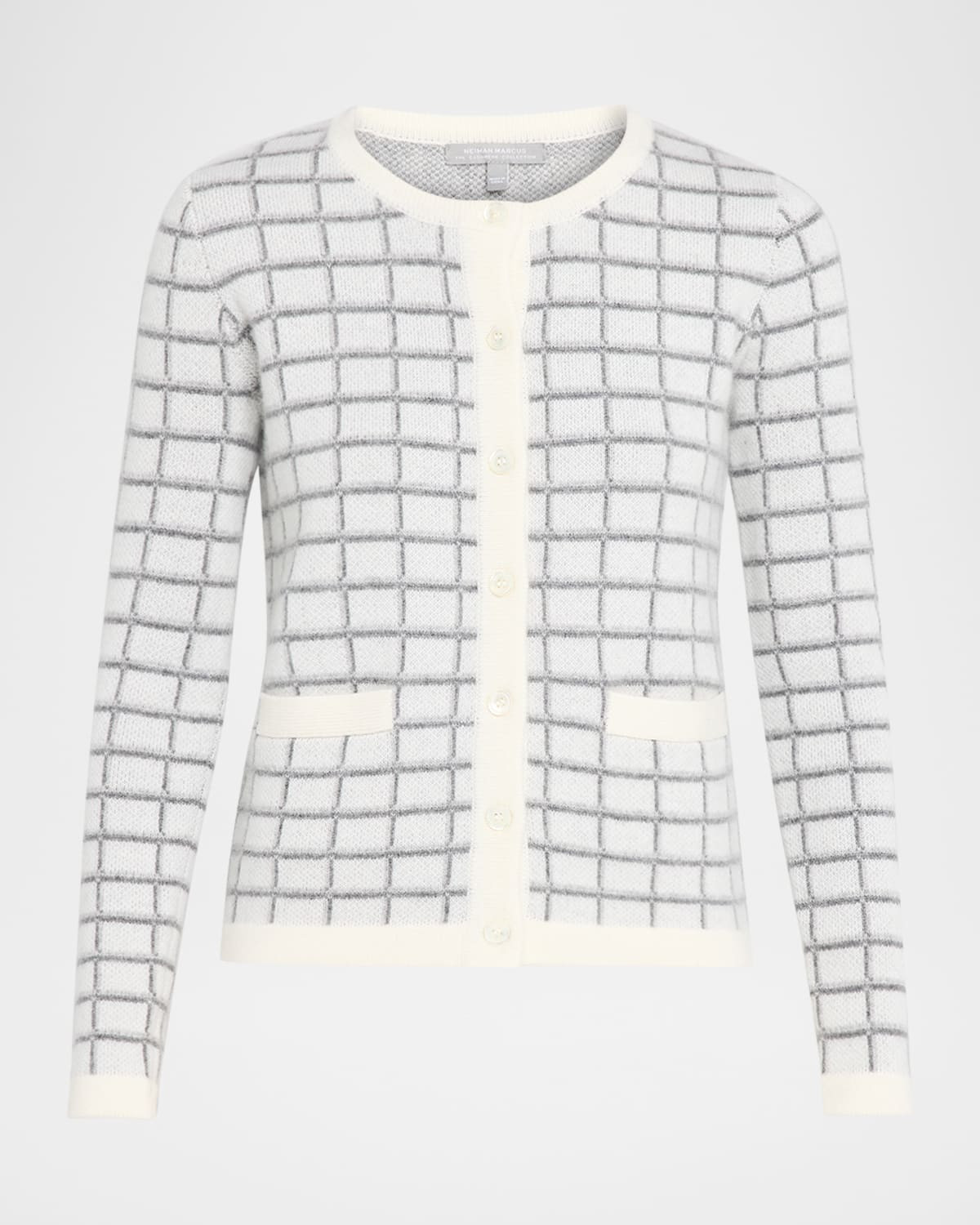 Cashmere Jacquard Grid Jacket | Neiman Marcus