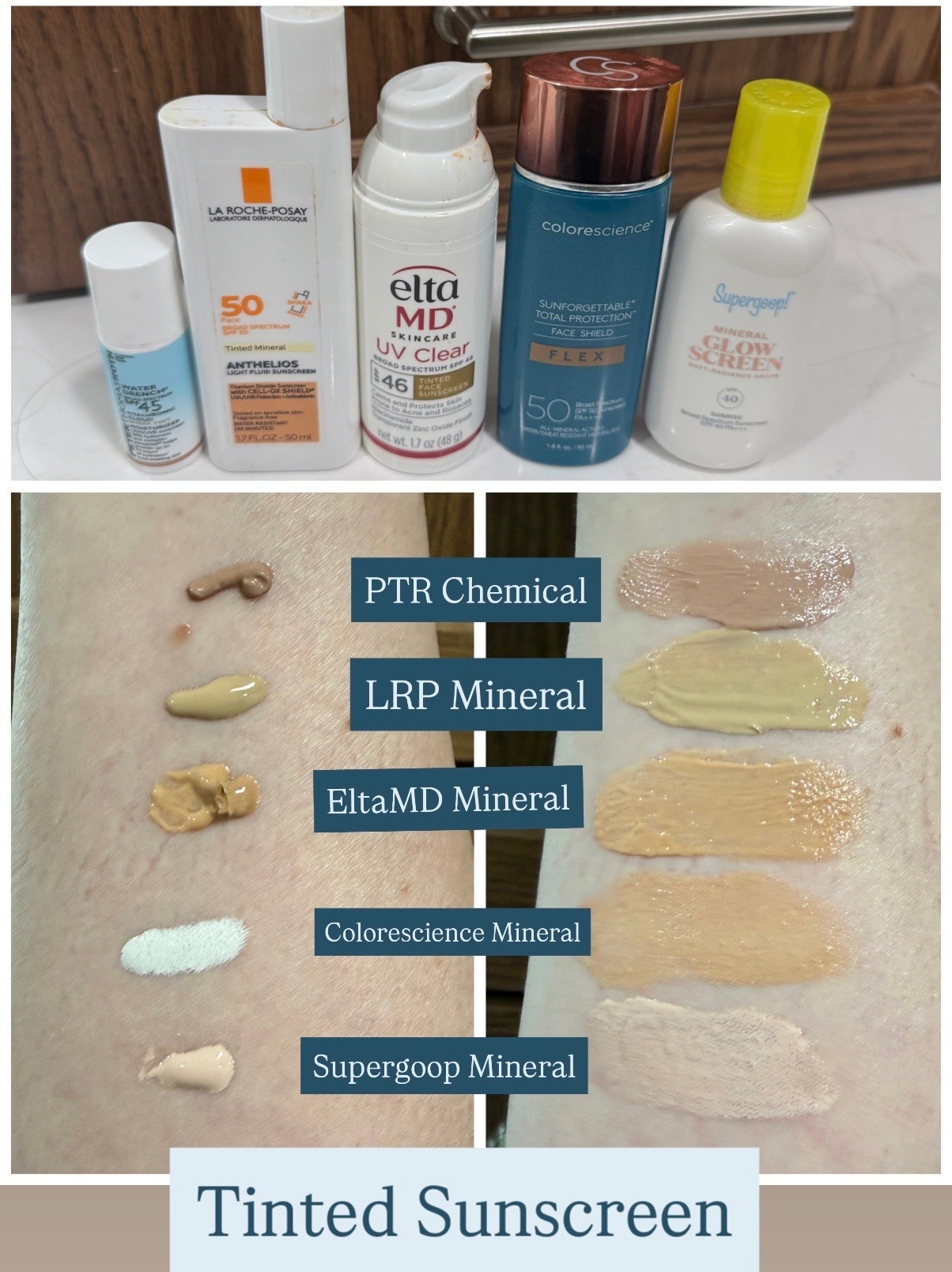Swatch test of Tinted Sunscreens

I have exclusively worn tinted mineral, but I got the Peter Thomas Roth one in a sample size - when I went to use it I noticed it was a much, much cooler hue than my others….so alas, a swatch test.

While I actually didn’t mind the PTR on, I simply cannot do chemical sunscreens 

@ulta @Supergoop!