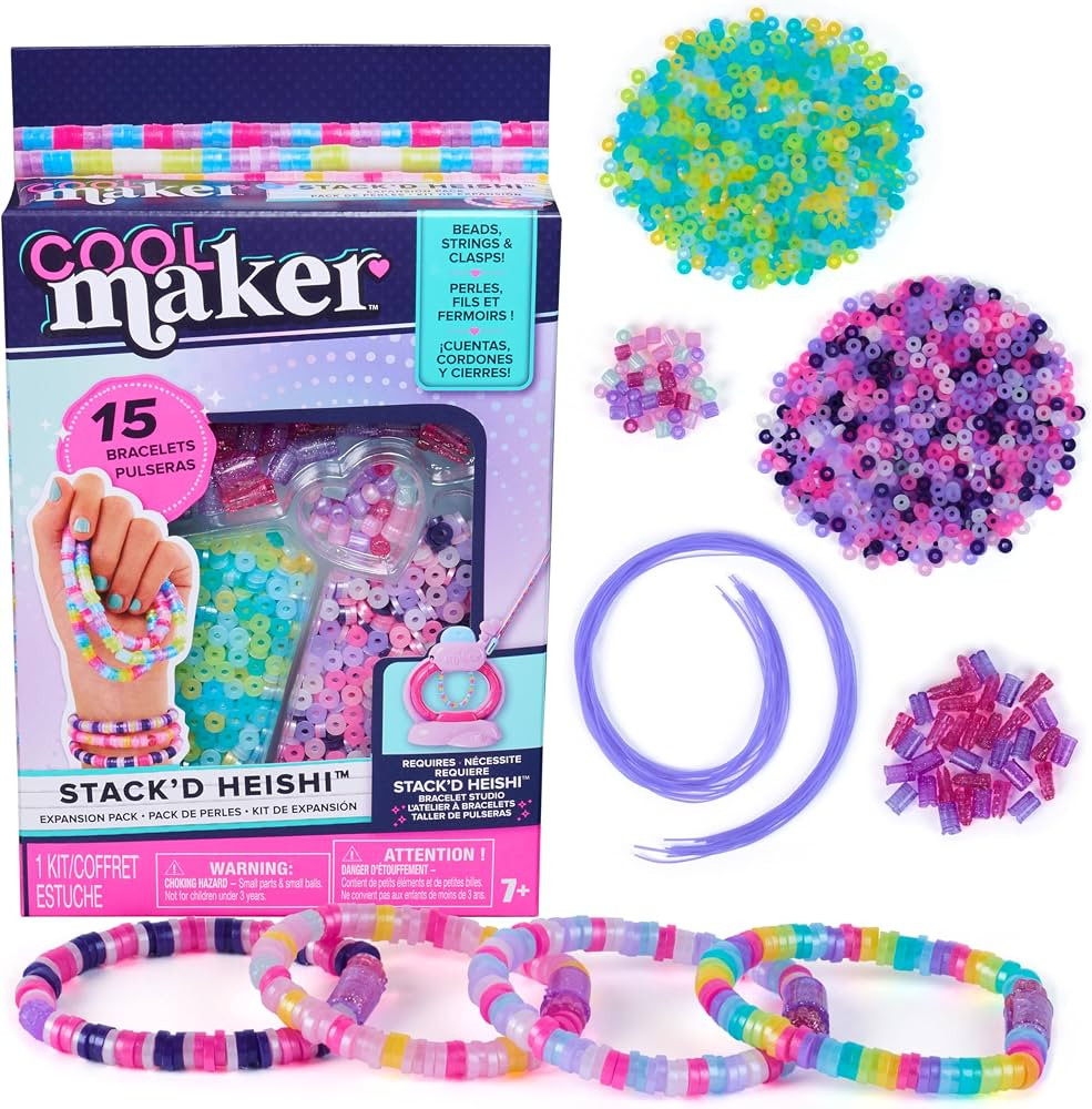 Cool Maker, Stack’d Heishi Expansion Pack, Bracelet Making Kit with Over 1300 Beads for Bracele... | Amazon (US)