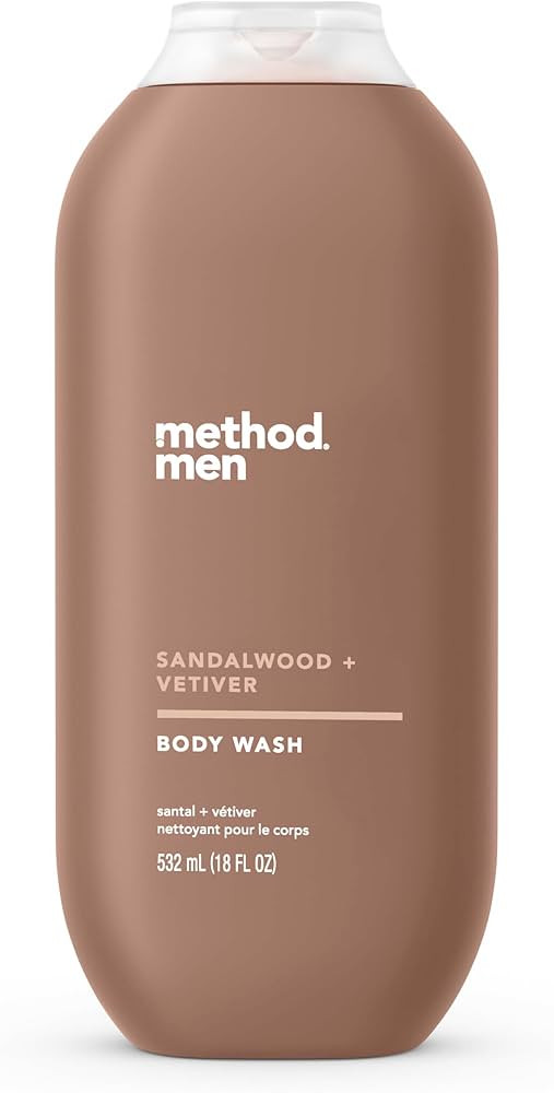 Method Men Body Wash, Sandalwood + Vetiver, Paraben and Phthalate Free, 18 fl oz (Pack of 1) | Amazon (US)